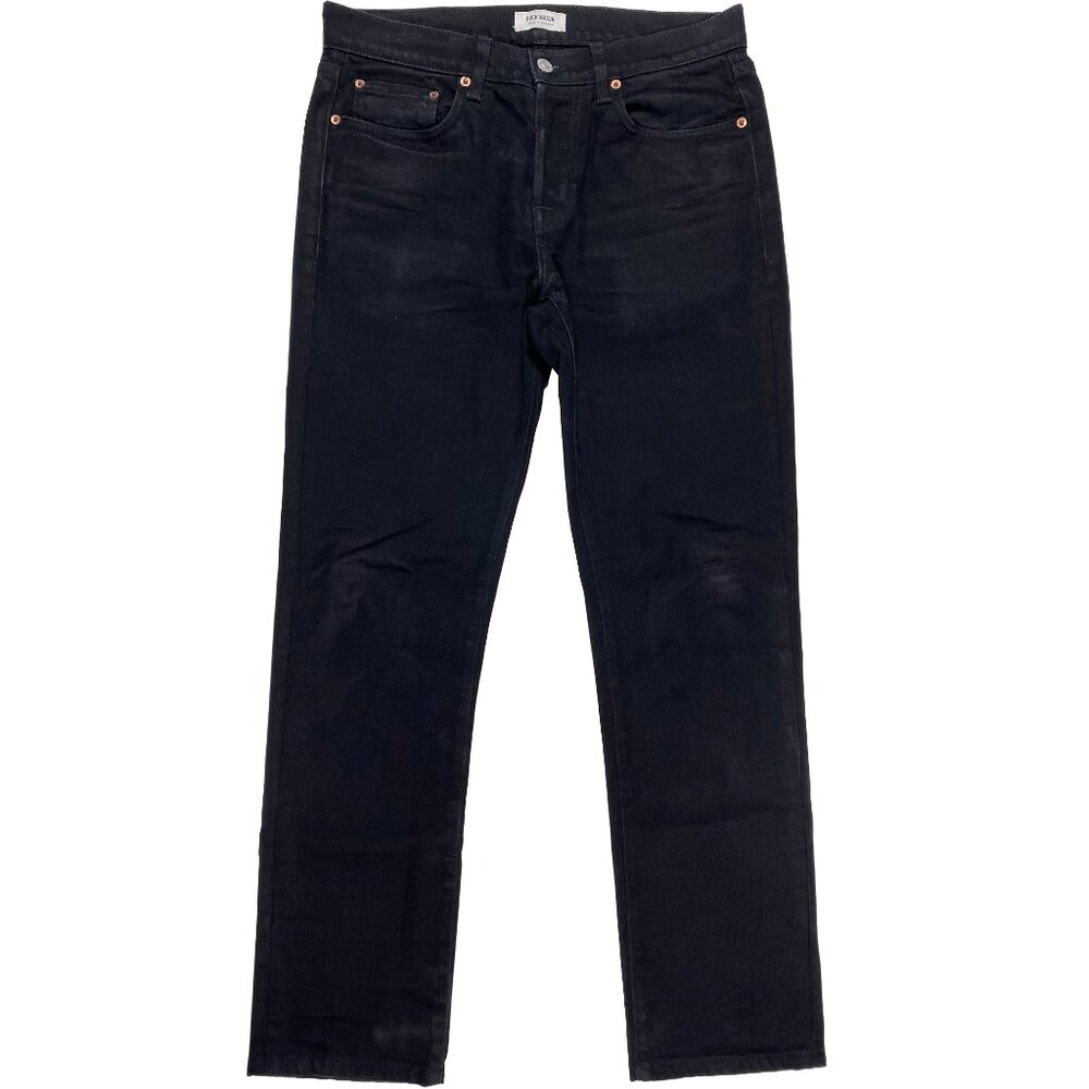 Buck Mason Button-Fly Slim Fit Stretch Denim Black Jeans Men's size 31x29